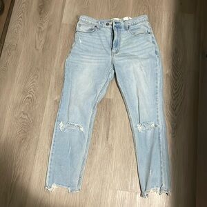 Abercrombie mom ripped jeans